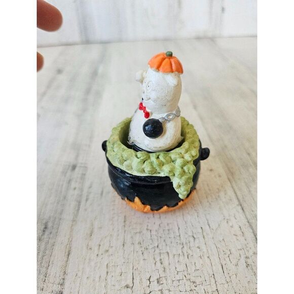 Ghost cauldron Jack in the box Halloween prop vintage - Picture 2 of 8